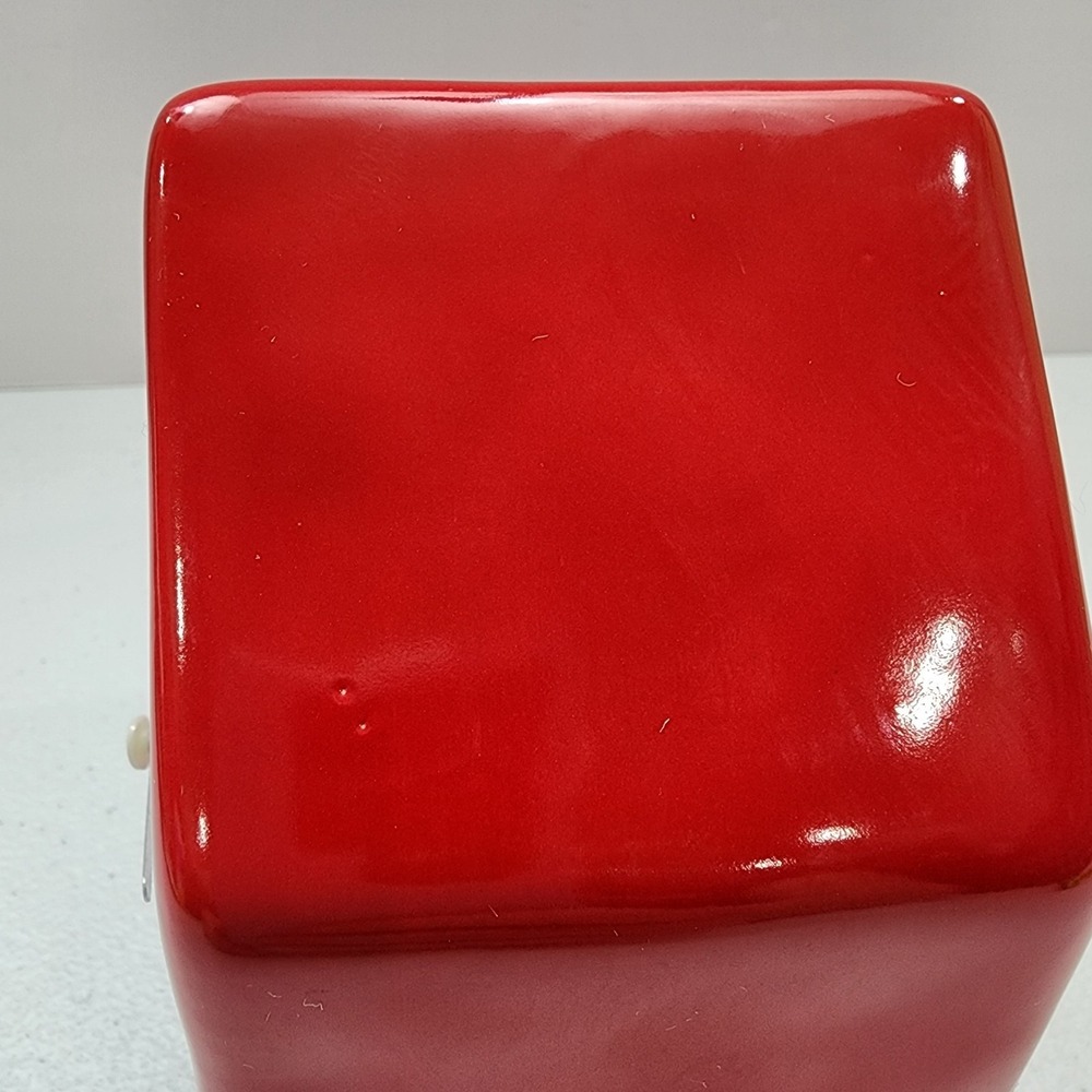 Rae Dunn 2020 Red Jolly Clock White Lettering. Tested Works - Picture 9 of 15